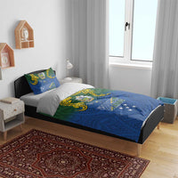 Solomon Islands Bedding Set The Guardians-Tribal Crocodile and Shark Melanesian Tattoo