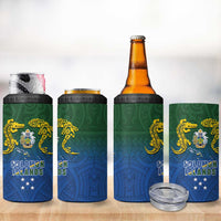 Solomon Islands 4 in 1 Can Cooler Tumbler The Guardians-Tribal Crocodile and Shark Melanesian Tattoo LT03 - Polynesian Pride