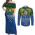 Solomon Islands Couples Matching Off Shoulder Maxi Dress and Long Sleeve Button Shirt The Guardians-Tribal Crocodile and Shark Melanesian Tattoo