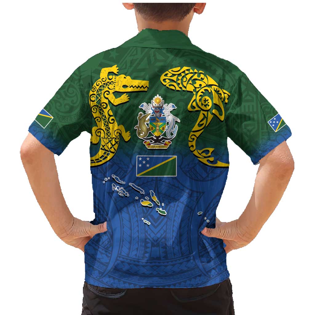 Solomon Islands Family Matching Mermaid Dress and Hawaiian Shirt The Guardians-Tribal Crocodile and Shark Melanesian Tattoo LT03 - Polynesian Pride