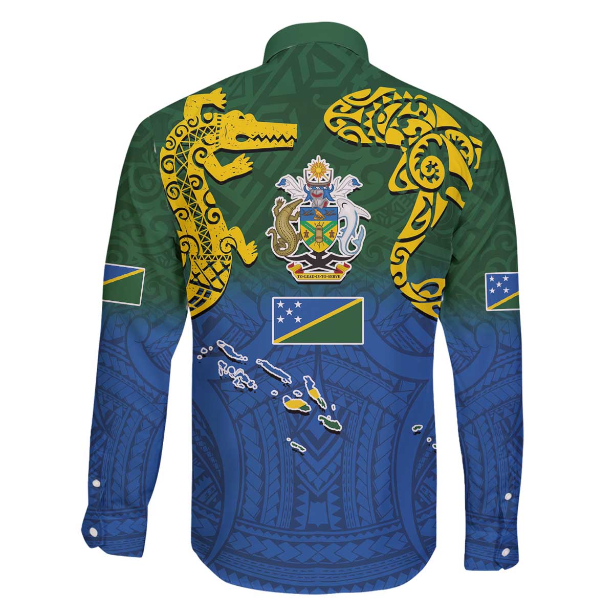 Solomon Islands Family Matching Off The Shoulder Long Sleeve Dress and Hawaiian Shirt The Guardians-Tribal Crocodile and Shark Melanesian Tattoo LT03 - Polynesian Pride