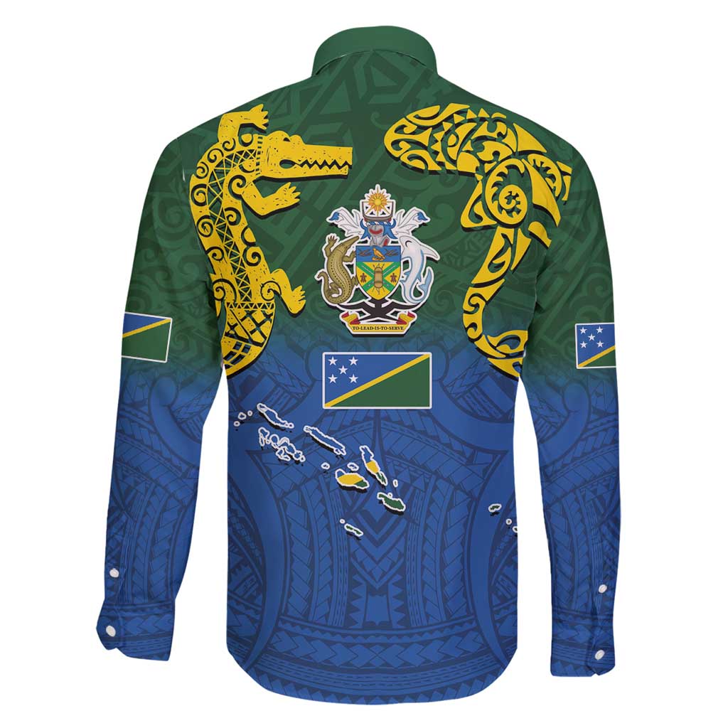 Solomon Islands Family Matching Off Shoulder Short Dress and Hawaiian Shirt The Guardians-Tribal Crocodile and Shark Melanesian Tattoo LT03 - Polynesian Pride