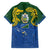 Solomon Islands Family Matching Short Sleeve Bodycon Dress and Hawaiian Shirt The Guardians-Tribal Crocodile and Shark Melanesian Tattoo