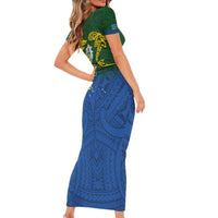 Solomon Islands Family Matching Short Sleeve Bodycon Dress and Hawaiian Shirt The Guardians-Tribal Crocodile and Shark Melanesian Tattoo LT03 - Polynesian Pride