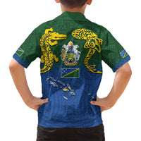 Solomon Islands Family Matching Tank Maxi Dress and Hawaiian Shirt The Guardians-Tribal Crocodile and Shark Melanesian Tattoo LT03 - Polynesian Pride