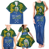 Solomon Islands Family Matching Tank Maxi Dress and Hawaiian Shirt The Guardians-Tribal Crocodile and Shark Melanesian Tattoo LT03 - Polynesian Pride