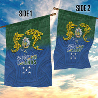 Solomon Islands Garden Flag The Guardians-Tribal Crocodile and Shark Melanesian Tattoo
