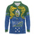 Solomon Islands Long Sleeve Polo Shirt The Guardians-Tribal Crocodile and Shark Melanesian Tattoo