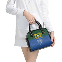Solomon Islands Shoulder Handbag The Guardians-Tribal Crocodile and Shark Melanesian Tattoo