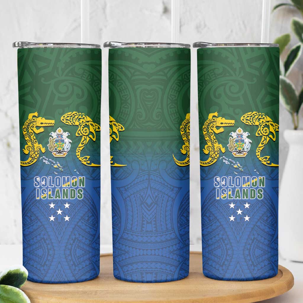 Solomon Islands Skinny Tumbler The Guardians-Tribal Crocodile and Shark Melanesian Tattoo LT03 - Polynesian Pride