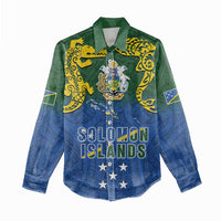 Solomon Islands Women Casual Shirt The Guardians-Tribal Crocodile and Shark Melanesian Tattoo LT03 - Polynesian Pride