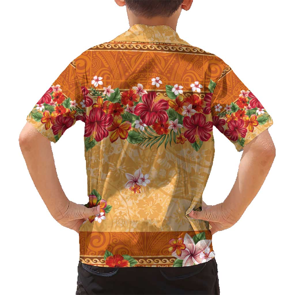 Hawaii Hibiscus Family Matching Short Sleeve Bodycon Dress and Hawaiian Shirt Turtles and Tribal Motifs Vintage Floral Style LT03 - Polynesian Pride