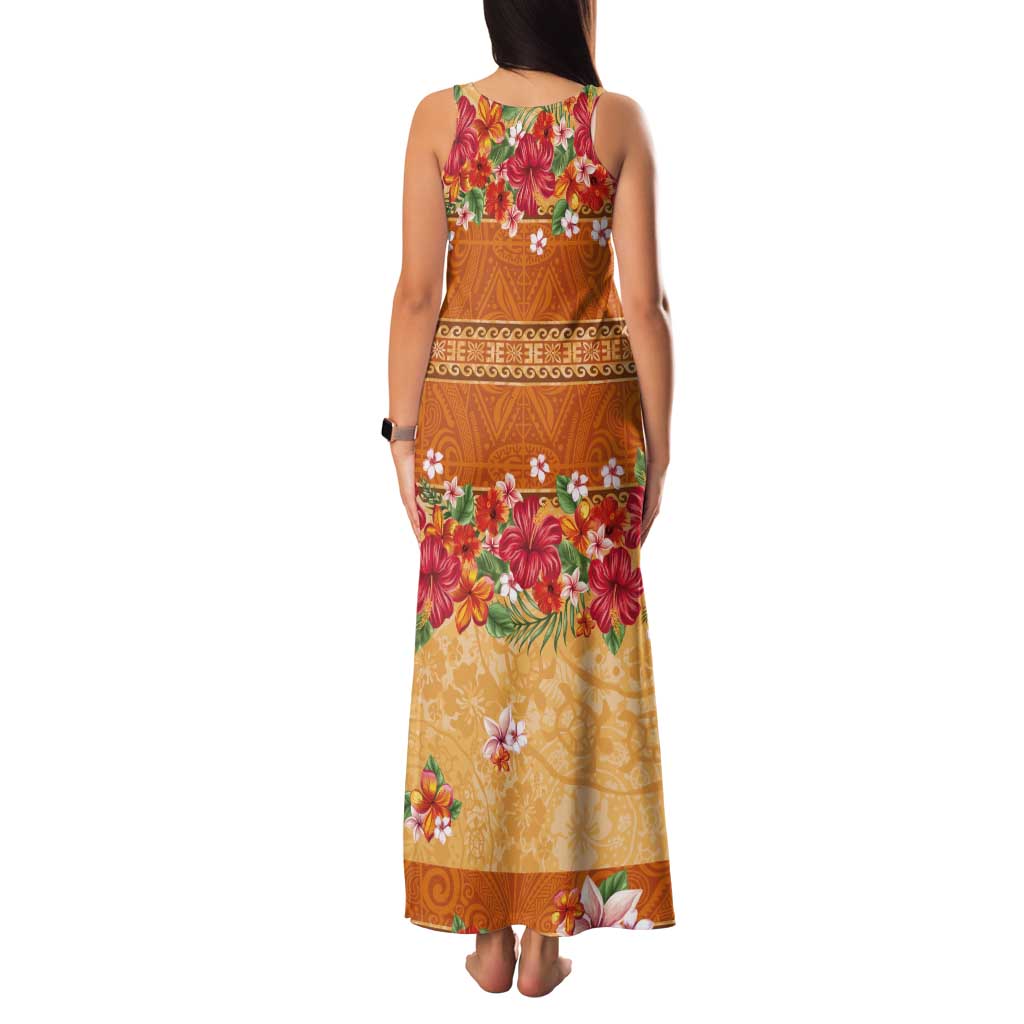 Hawaii Hibiscus Family Matching Tank Maxi Dress and Hawaiian Shirt Turtles and Tribal Motifs Vintage Floral Style LT03 - Polynesian Pride