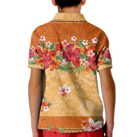 Hawaii Hibiscus Kid Polo Shirt Turtles and Tribal Motifs Vintage Floral Style
