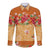 Hawaii Hibiscus Long Sleeve Button Shirt Turtles and Tribal Motifs Vintage Floral Style