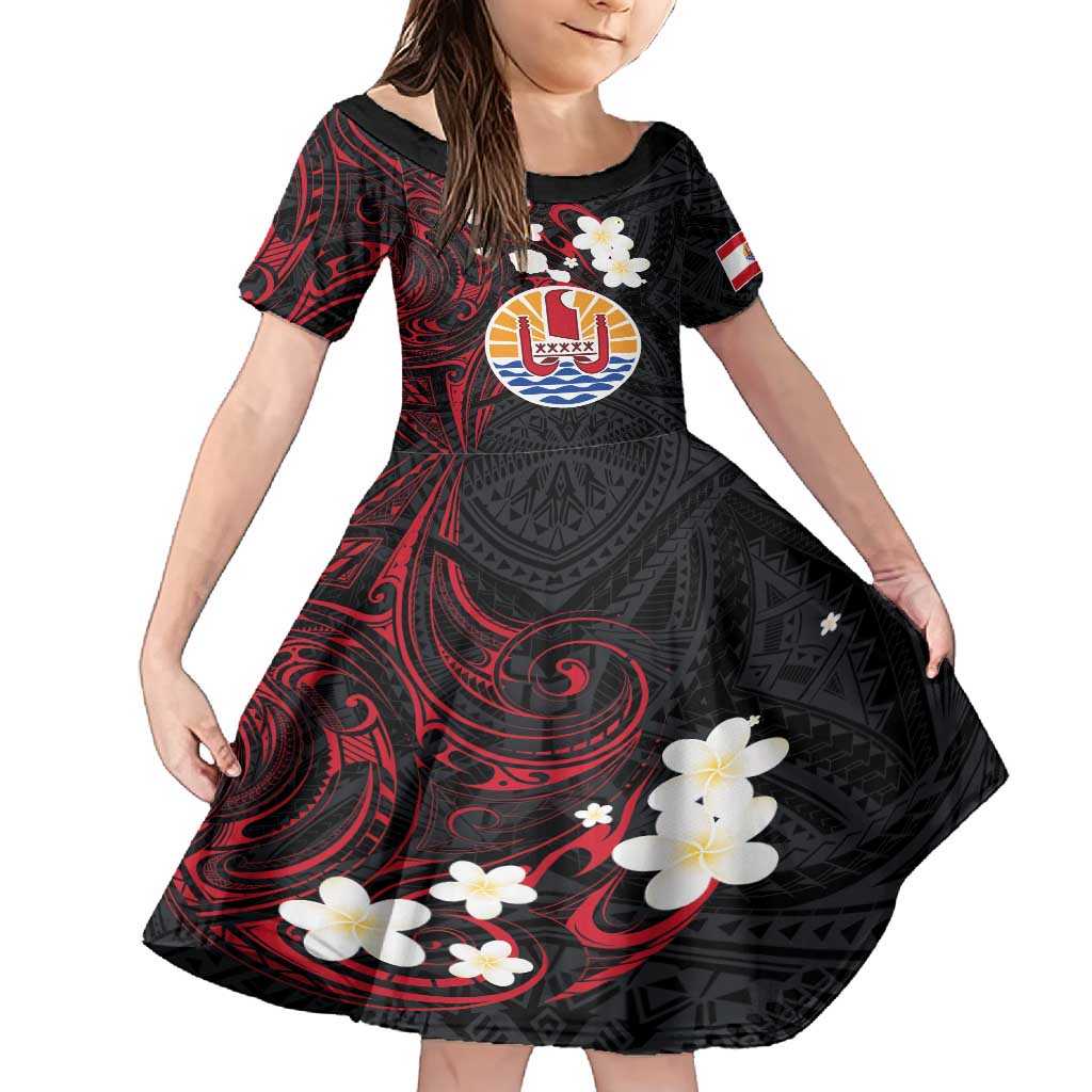 French Polynesia Tiare Day Family Matching Off Shoulder Short Dress and Hawaiian Shirt Seal and Polynesian Pattern