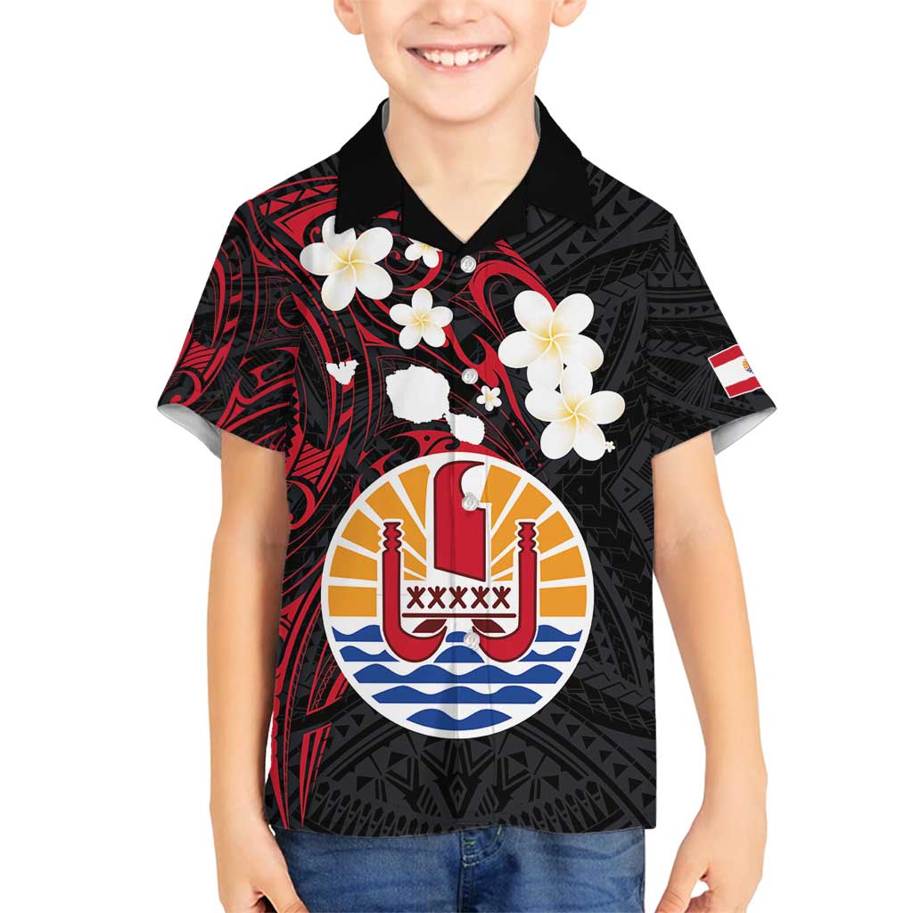 French Polynesia Tiare Day Family Matching Off Shoulder Short Dress and Hawaiian Shirt Seal and Polynesian Pattern