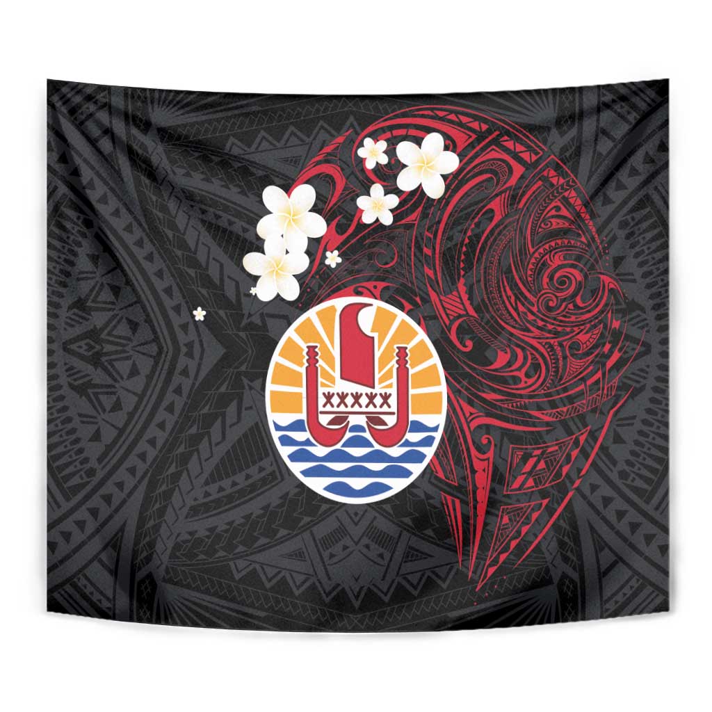 French Polynesia Tiare Day Tapestry Seal and Polynesian Pattern