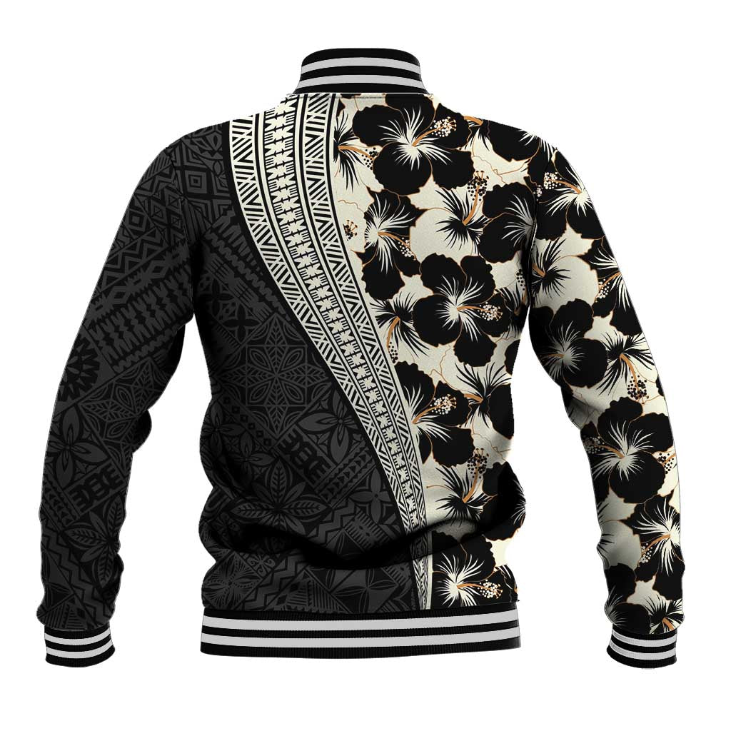 Bula Hibiscus Festival Baseball Jacket Tapa Pattern Half Style