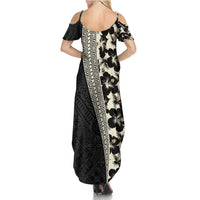 Bula Hibiscus Festival Family Matching Summer Maxi Dress and Hawaiian Shirt Tapa Pattern Half Style
