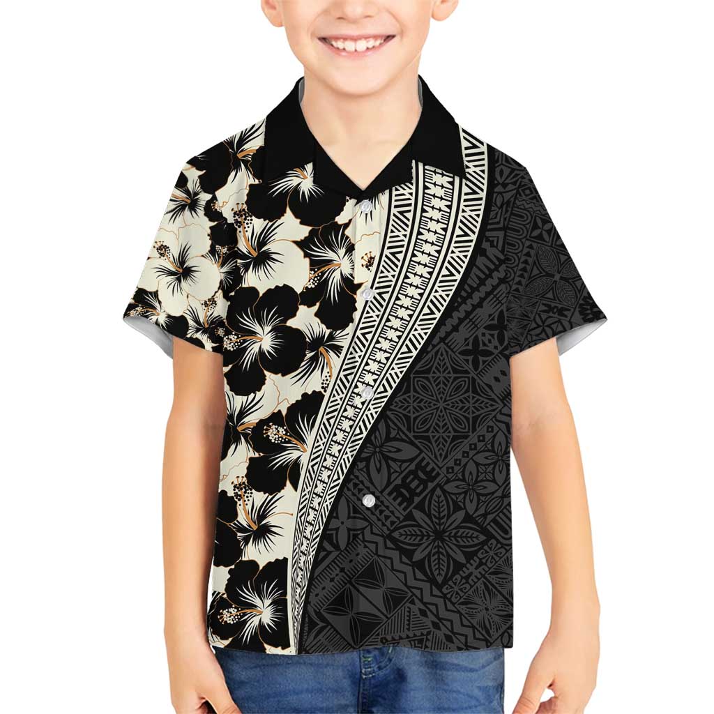 Bula Hibiscus Festival Family Matching Summer Maxi Dress and Hawaiian Shirt Tapa Pattern Half Style