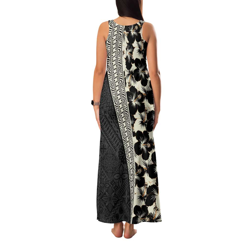 Bula Hibiscus Festival Family Matching Tank Maxi Dress and Hawaiian Shirt Tapa Pattern Half Style