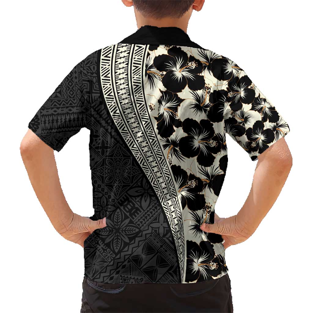 Bula Hibiscus Festival Kid Hawaiian Shirt Tapa Pattern Half Style