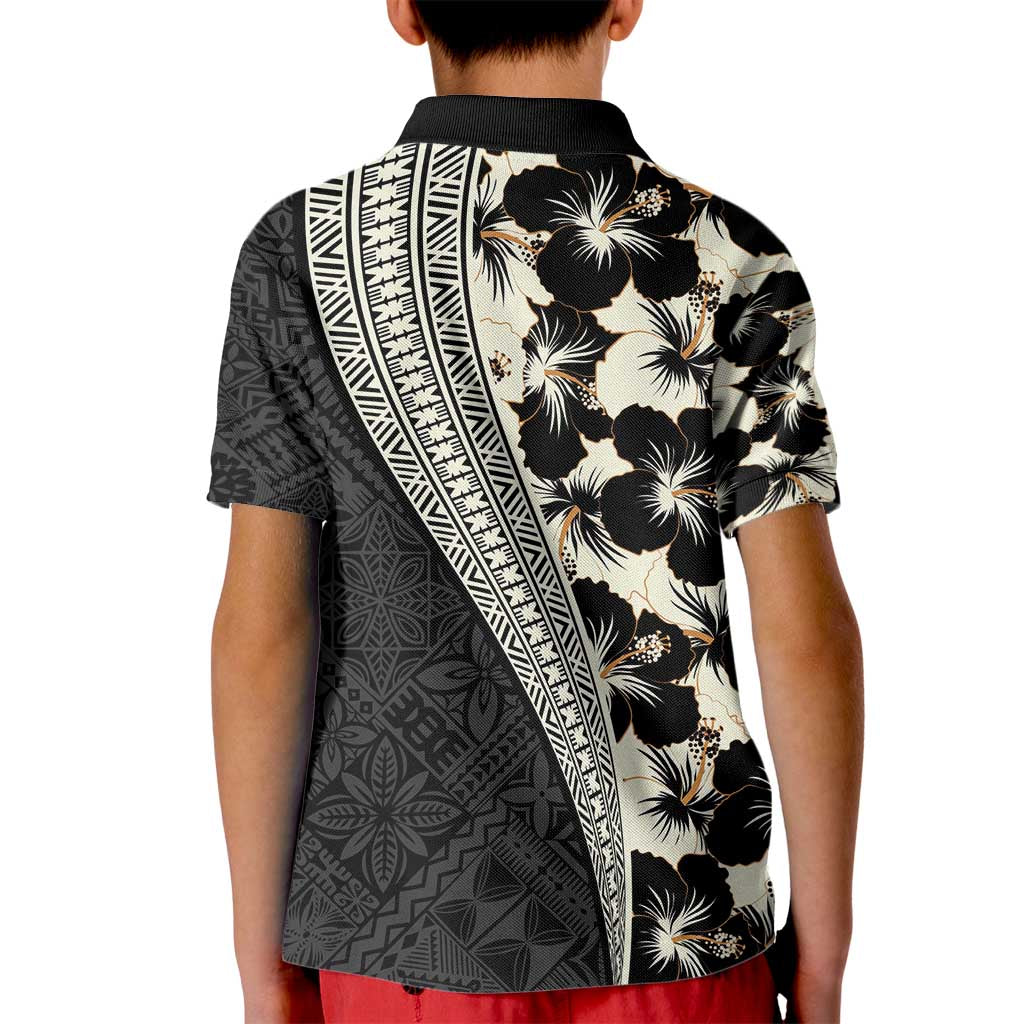 Bula Hibiscus Festival Kid Polo Shirt Tapa Pattern Half Style