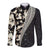 Bula Hibiscus Festival Long Sleeve Button Shirt Tapa Pattern Half Style