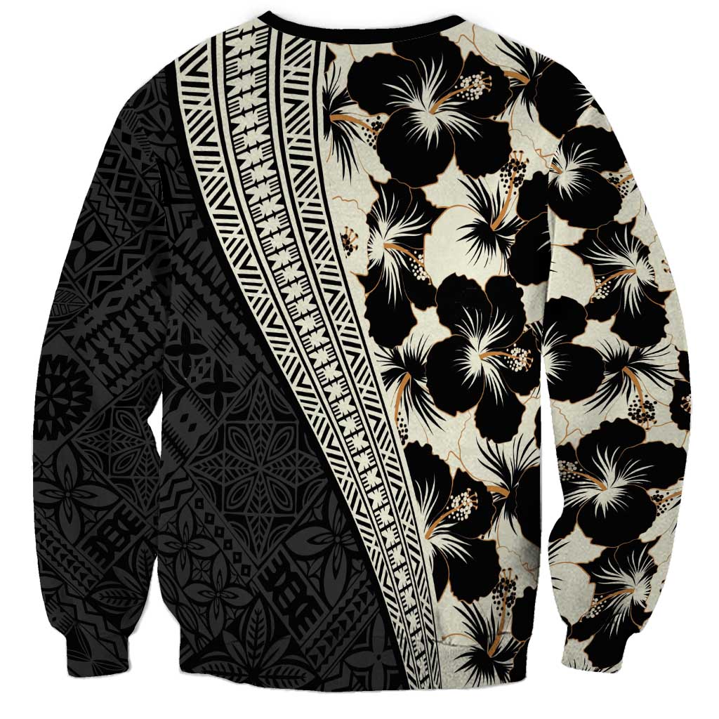 Bula Hibiscus Festival Sweatshirt Tapa Pattern Half Style
