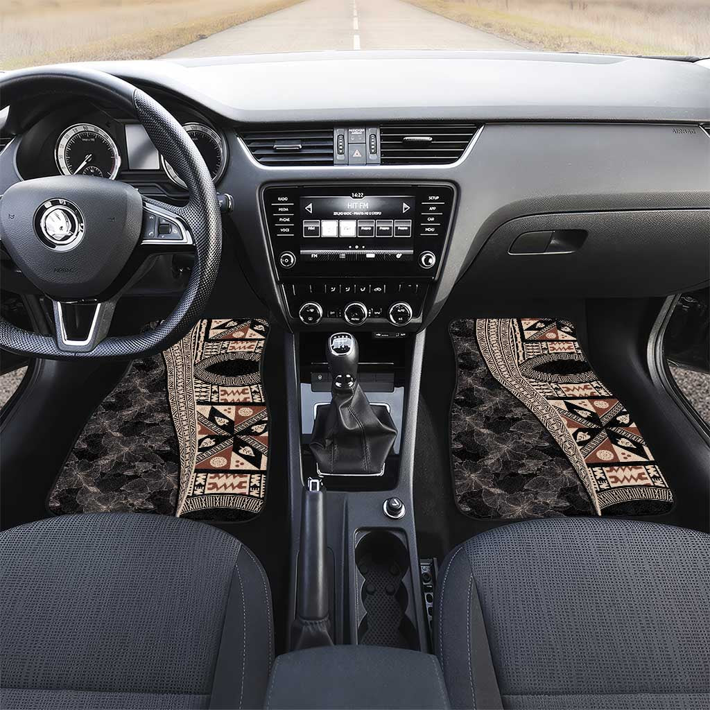 Bula Hibiscus Festival Car Mats Fijian Masi Pattern Half Style