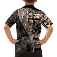 Bula Hibiscus Festival Family Matching Short Sleeve Bodycon Dress and Hawaiian Shirt Fijian Masi Pattern Half Style LT03 - Polynesian Pride