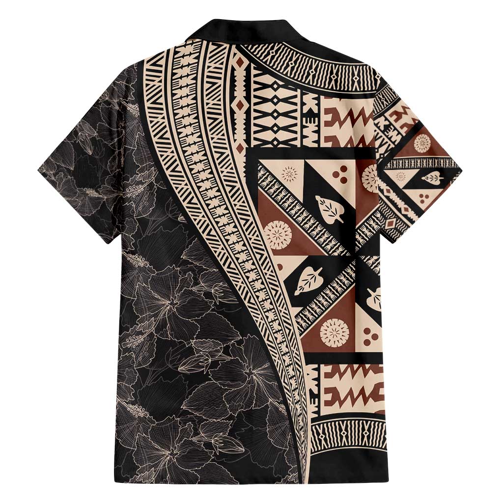 Bula Hibiscus Festival Family Matching Summer Maxi Dress and Hawaiian Shirt Fijian Masi Pattern Half Style LT03 - Polynesian Pride