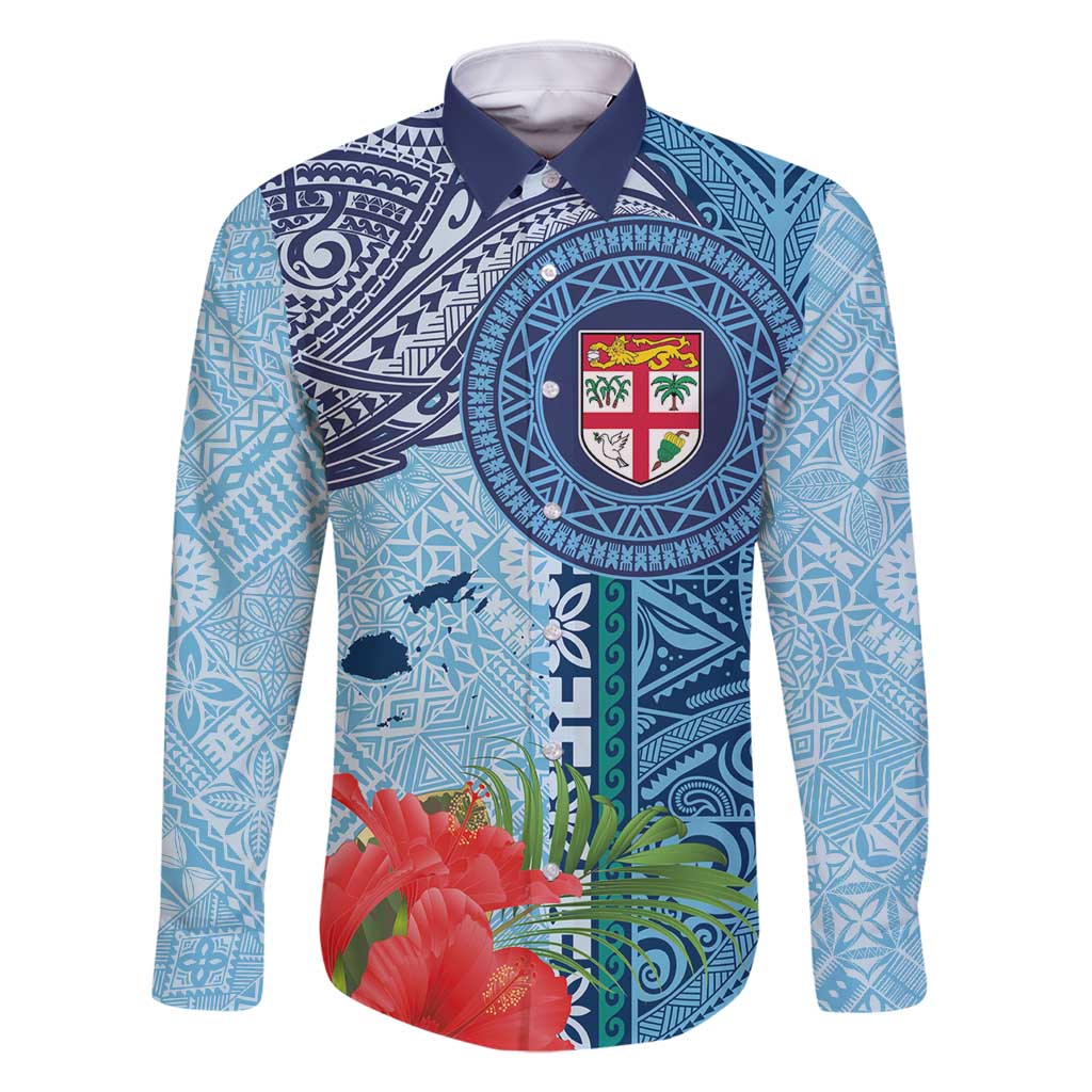 Fiji Day Family Matching Mermaid Dress and Hawaiian Shirt Tapa Pattern and Hibiscus Flower