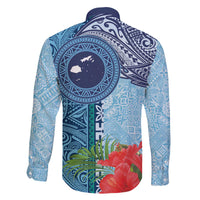 Fiji Day Family Matching Off The Shoulder Long Sleeve Dress and Hawaiian Shirt Tapa Pattern and Hibiscus Flower LT03 - Polynesian Pride