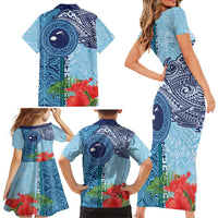 Fiji Day Family Matching Short Sleeve Bodycon Dress and Hawaiian Shirt Tapa Pattern and Hibiscus Flower LT03 - Polynesian Pride