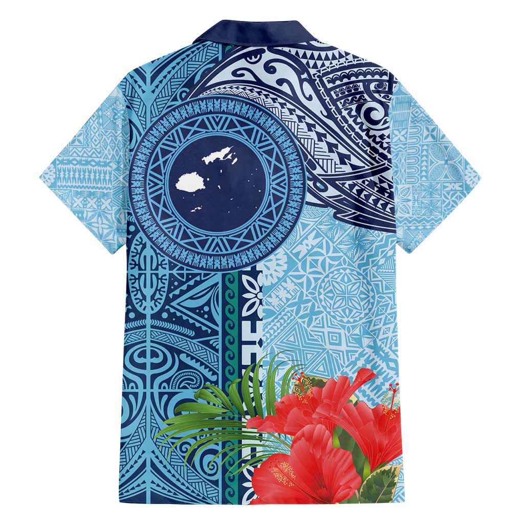 Fiji Day Family Matching Tank Maxi Dress and Hawaiian Shirt Tapa Pattern and Hibiscus Flower