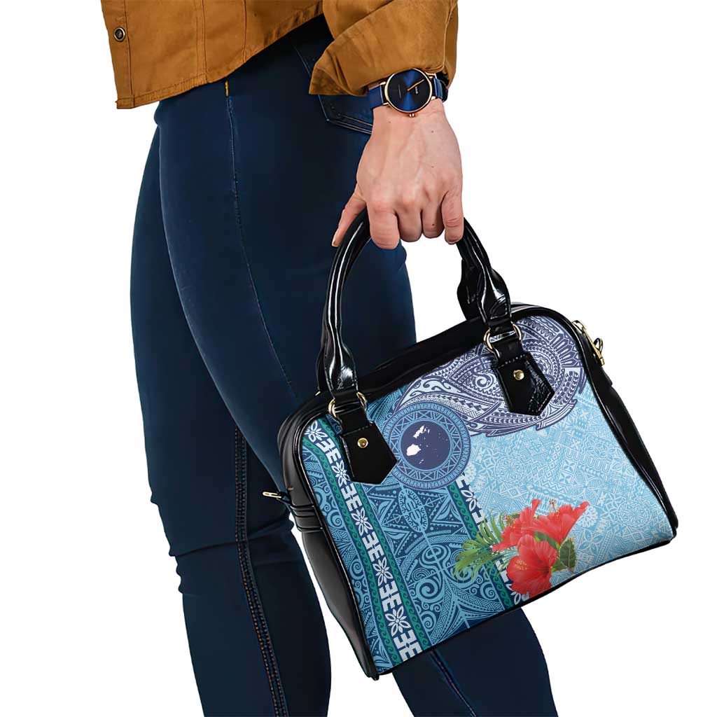 Fiji Day Shoulder Handbag Tapa Pattern and Hibiscus Flower