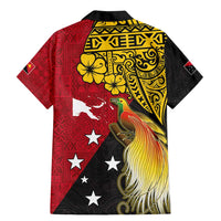 Papua New Guinea Independence Day Family Matching Mermaid Dress and Hawaiian Shirt Bird-of-Paradise with Map and Polynesian Pattern LT03 - Polynesian Pride