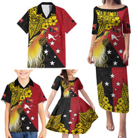 Papua New Guinea Independence Day Family Matching Puletasi and Hawaiian Shirt Bird-of-Paradise with Map and Polynesian Pattern LT03 - Polynesian Pride