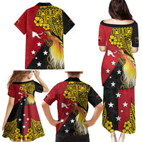 Papua New Guinea Independence Day Family Matching Puletasi and Hawaiian Shirt Bird-of-Paradise with Map and Polynesian Pattern LT03 - Polynesian Pride