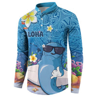 Aloha Hawaiian Monk Seal Button Sweatshirt Polynesian Tattoo The Ocean and Undersea Vibe