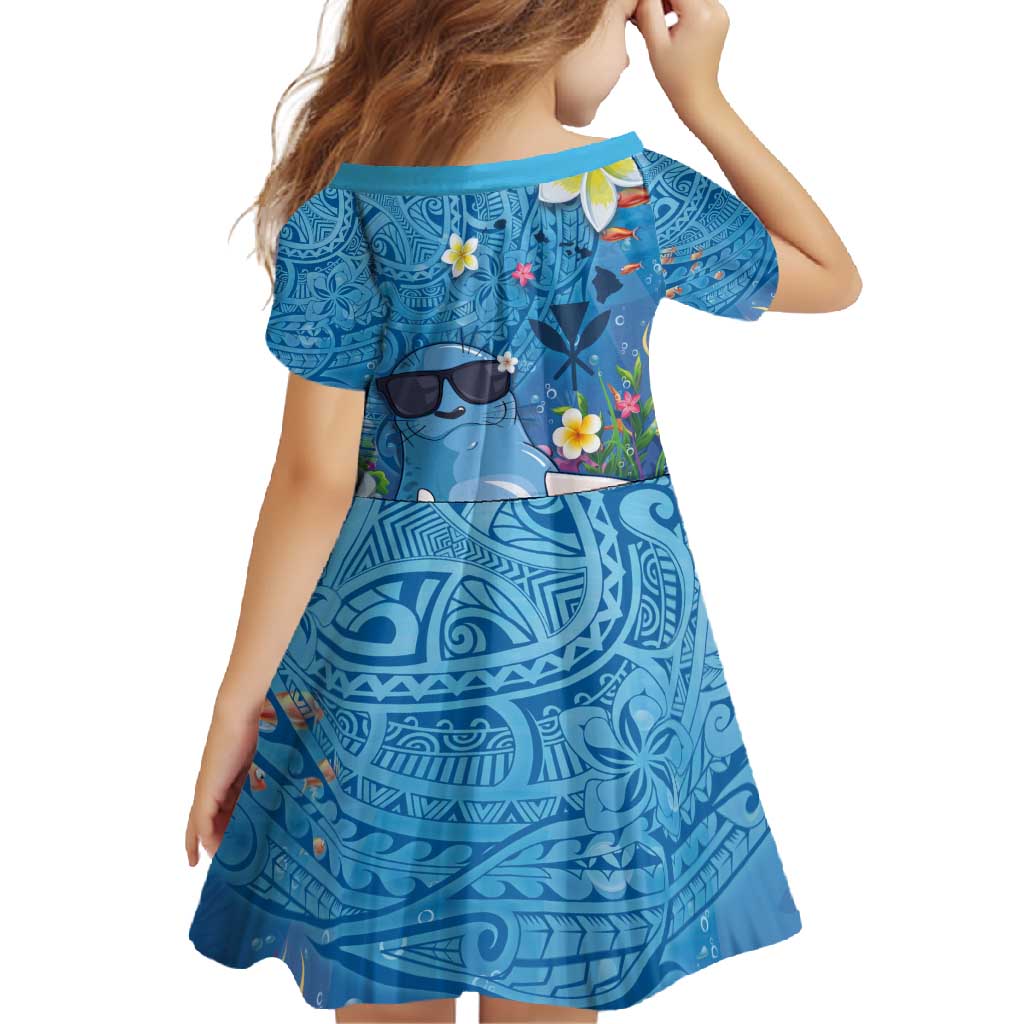 Aloha Hawaiian Monk Seal Family Matching Long Sleeve Bodycon Dress and Hawaiian Shirt Polynesian Tattoo The Ocean and Undersea Vibe LT03 - Polynesian Pride