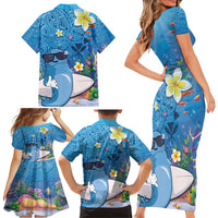 Aloha Hawaiian Monk Seal Family Matching Short Sleeve Bodycon Dress and Hawaiian Shirt Polynesian Tattoo The Ocean and Undersea Vibe LT03 - Polynesian Pride