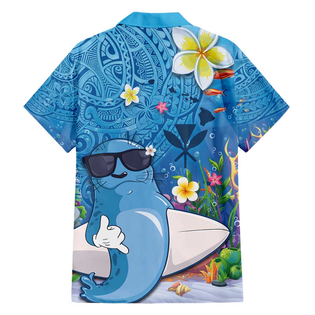 Aloha Hawaiian Monk Seal Family Matching Short Sleeve Bodycon Dress and Hawaiian Shirt Polynesian Tattoo The Ocean and Undersea Vibe LT03 - Polynesian Pride