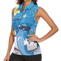 Aloha Hawaiian Monk Seal Women Sleeveless Polo Shirt Polynesian Tattoo The Ocean and Undersea Vibe LT03 - Polynesian Pride