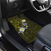 Hawaiian Turtle and Plumeria Car Mats Polynesian Tattoo and Tribal Elements Pattern Yellow Color LT03 - Polynesian Pride
