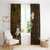 Hawaiian Turtle and Plumeria Window Curtain Polynesian Tattoo and Tribal Elements Pattern Orange Color