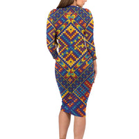 Kolose-Tuvalu Crochet Family Matching Long Sleeve Bodycon Dress and Hawaiian Shirt with Polynesian and Pacific Tattoos LT03 - Polynesian Pride