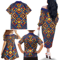 Kolose-Tuvalu Crochet Family Matching Off The Shoulder Long Sleeve Dress and Hawaiian Shirt with Polynesian and Pacific Tattoos LT03 - Polynesian Pride